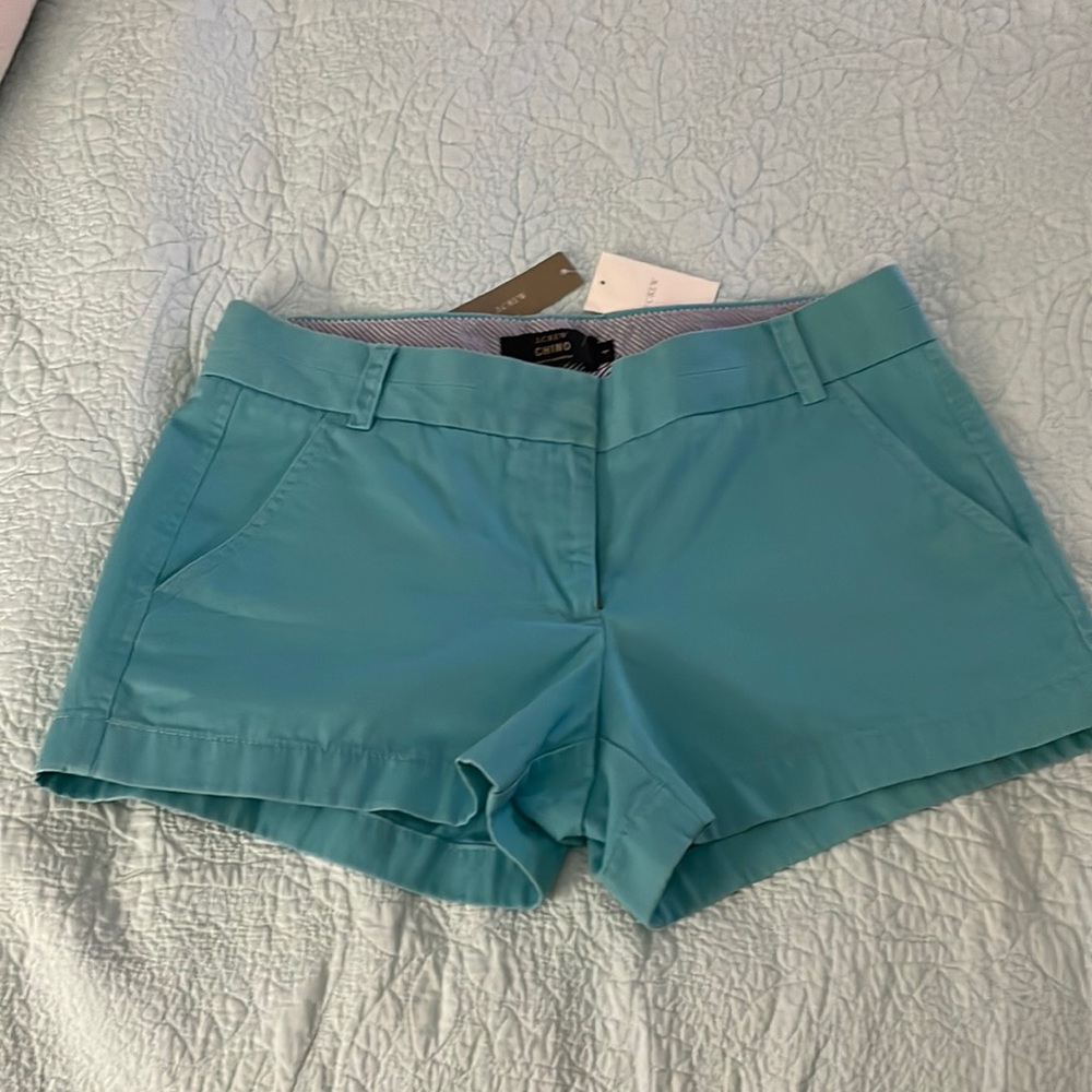 J. Crew NEW chino shorts.  Blue/ turquoise-ish so they look like the ocean!